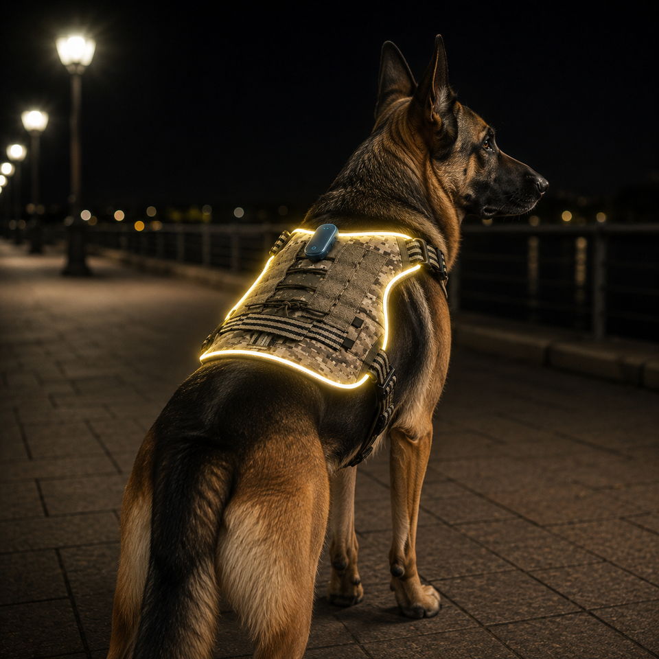 Harnais LED pour Chien et Chiot – Respirant, Léger et Réglable avec Visibilité Nocturne