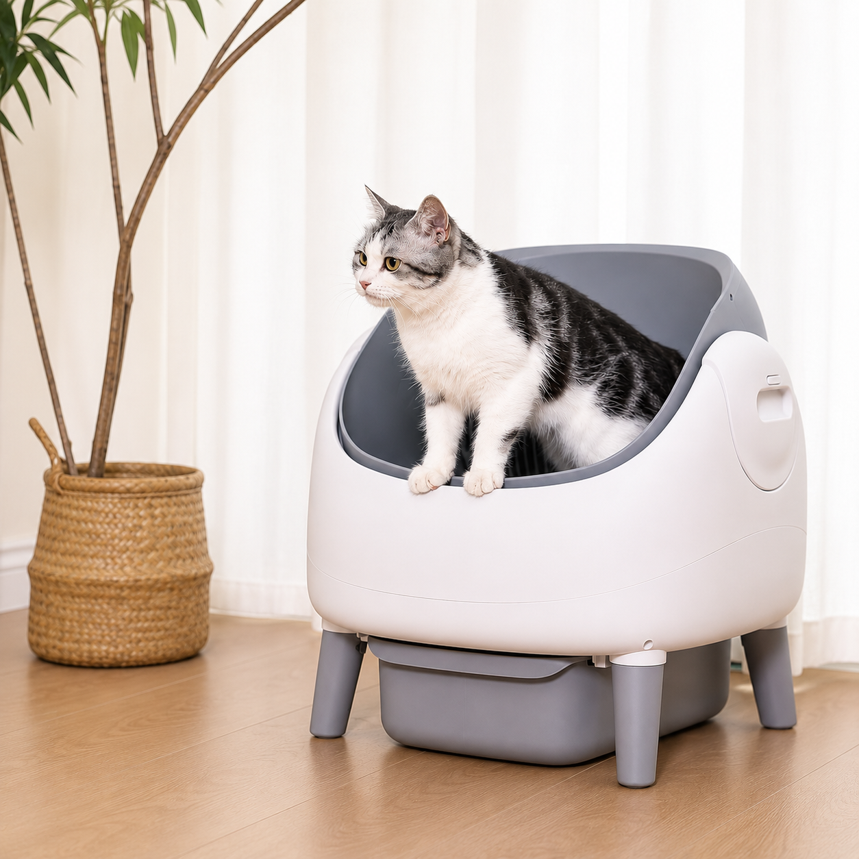 Litière Automatique pour Chat – Grande Capacité avec Nettoyage Automatique et Contrôle des Odeurs